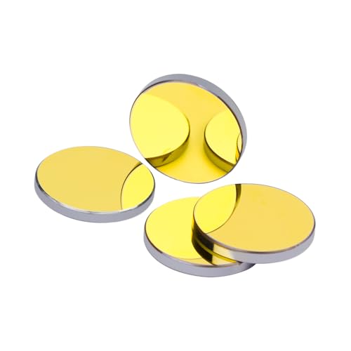 Cloudray Laser Mirror Si Reflective Lens CO2 Laser Lens Si Gold Plated Mirror 25mm Co2 Laser Mirror for CO2 Laser Engraving Cutting Machine, Dia 25mm Cloudray