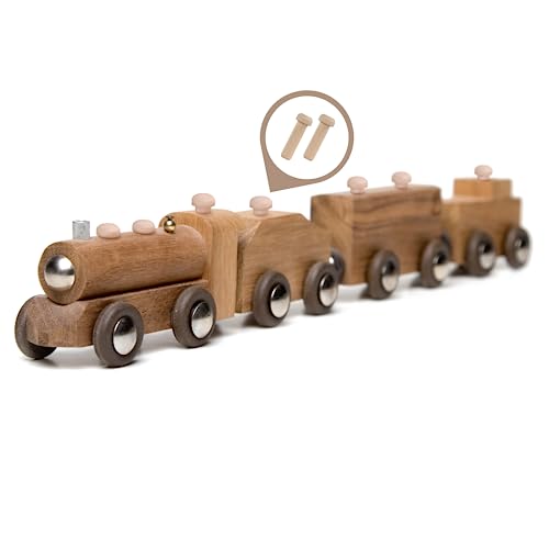 ILOT Wood Axle Pegs, 1-3/8-inch Fits 3/8-inch Hole Pack of 100 Mini Wooden Pegs for Train Car Wheel Craft Woodworking Pegboard ILOT