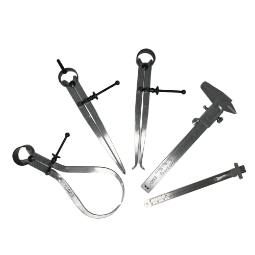 EXXO Tools Caliper Measuring Set - Calipers Measuring Tool Inside Caliper Outside Caliper Spring Divider Steel Measurement Tool Woodworking Tools EXXO