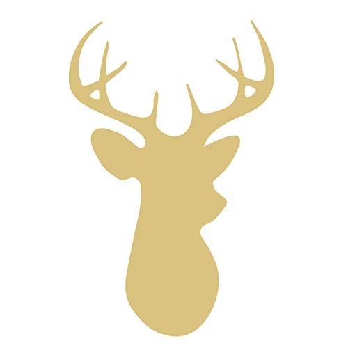 Deer Cutout Unfinished Wood Animal Holiday Seasonal Nursery Door Hanger MDF Shape Canvas Style 2 (12") Diverse Woodworking