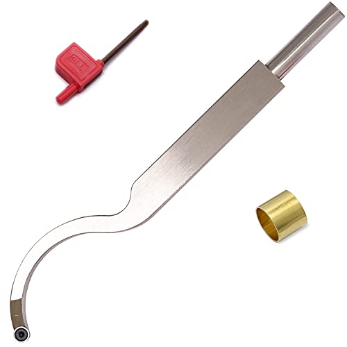 Carbide Tipped Woodturning Tool H8.9 Carbide Wood Lathe Tool Extend mini Swan Hollower Made of Stainless Steel with 1pcs 8.9mm Round Carbide Cutter Dirtech