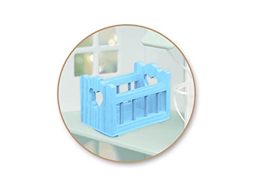 Craft Supply Dollhouse Baby Cradle Crib Miniature Unfinished Wood for Dollhouses, Displays, Crafting, & DIY - 3.3 x 2.5 Inches, Brown, Medium Craft Supply