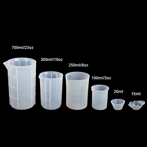 Gartful 700ml Extra Large Silicone Measuring Cups, Resin Mixing Cups for Epoxy, Jewelry Casting Molds, Acrylic Paint Pouring, Nonstick Reusable Craft Gartful