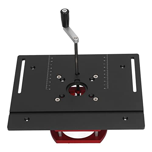 Alvinlite Router Lift Kit Manual Lifting Router Lift System Kit Router Table Saw Insert Base Plate for Router Plates and Lift Systems(Black) Alvinlite