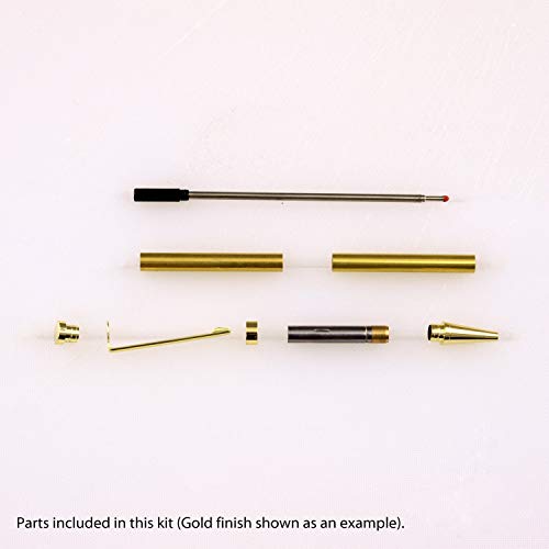 Legacy Woodturning, Slimline Pen Kit - Variety, 10 Pack, Gold, Gold with Black Stripe Clip, Satin Gold, Satin Silver, Silver, Black Chrome, Chrome, Legacy Woodturning