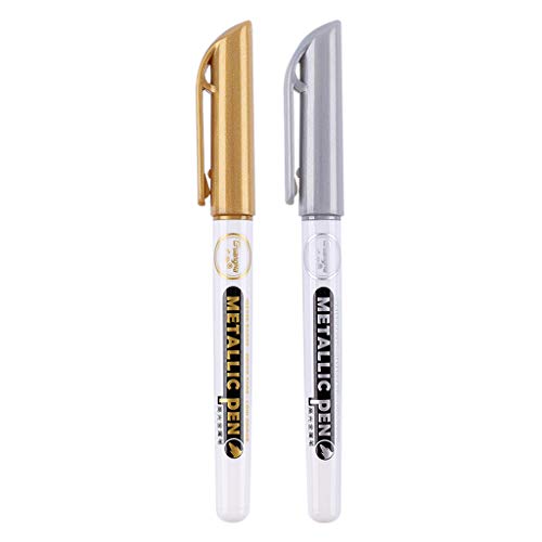 6Pc Gold Silver Epoxy Resin Drawing Pen Gold Leafing Point Pen Marker Acrylic Paint Highlights Metallic Permanent Marker Silicone Molds epoxy resin W-LOVE