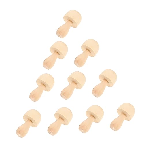COHEALI 10 Pcs DIY Wooden Ornaments Unfinished Wood Peg Decoration Unfinished Wooden Peg Dolls Unfinished Wooden Pegs Wooden People Pegs Mushrooms COHEALI