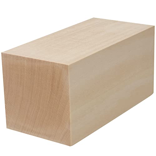 KEILEOHO 4 Pack 6 x 3 x 3 Inches Basswood Carving Blocks, Unfinished Whittling Blocks, Soft Wood Blocks, Kiln Dried Wood Carving Kit for Beginners, KEILEOHO