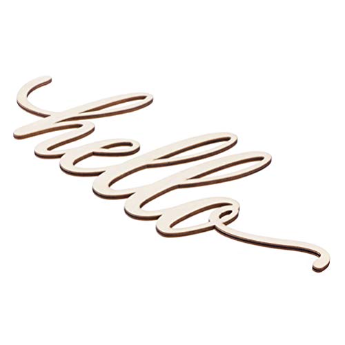 STOBOK 2pcs Wooden Hello Letter Signs Unfinished Wooden Hello Sign Rustic Wall Art Decoration Decorative Signs for Home Restaurant Wedding STOBOK
