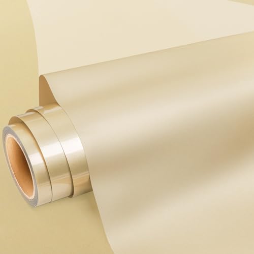 GIRAFVINYL Champagne Gold Heat Transfer Vinyl for cricut 12'' x5 FT Champagne Gold HTV Iron on Vinyl for T-Shirts, Hats, Clothing,Compatible with GIRAFVINYL