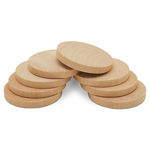 Wooden Circles 2 x 1/4 Inch Wooden Discs - 25 Pieces Ready to Paint and Decorate- Wood Burning -Jewelry Making, Crafts and DIY Projects - Easy to Woodpeckers
