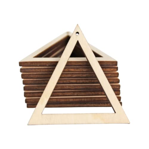 ALL SIZES BULK (12pc to 100pc) Unfinished Wood Wooden Triangle Frame Laser Cutout Dangle Earring Jewelry Blanks Charms Ornaments Shape Crafts Made in Texan Wood Crafts