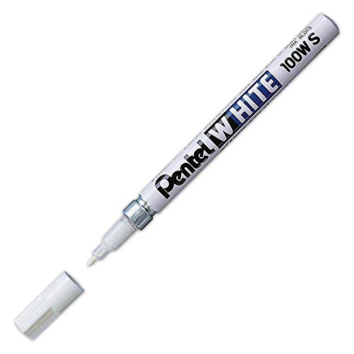 Pentel Permanent Marker, White, Fine Point, 1-Pack (100W-S) Pentel