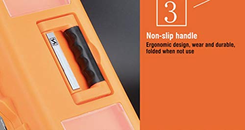 Edward Tool Stainless Steel Tool Box 16” - Small Metal Organizer Box with Removable Storage Tray - Ergo Handle - Secure Steel Latch - Quick Access Edward Tools