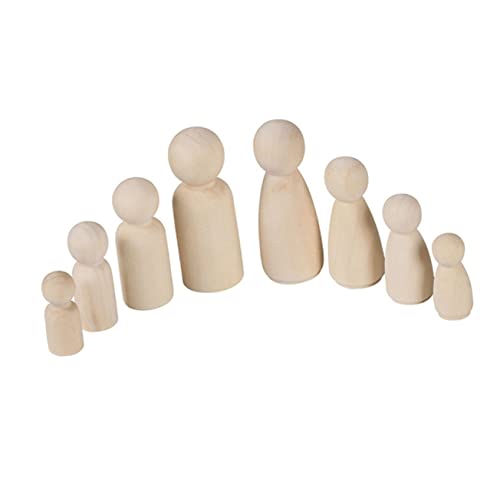 20pcs Wood People for Crafts DIY Painting Dolls Nativity Toys for Kids Family peg Unfinished Wood Ornaments Puppets for Kids Dolls for DIY peg Dolls SEWOART