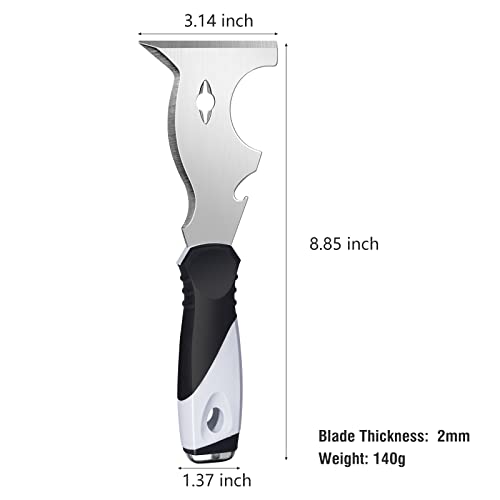 Mister Rui-Putty Knife, Paint Scraper 10 in 1 Putty Knife Multi-Use Painters Tool, Taping Knife, Paint Scraper Tool for Wood, Metal Scraper with Mister Rui