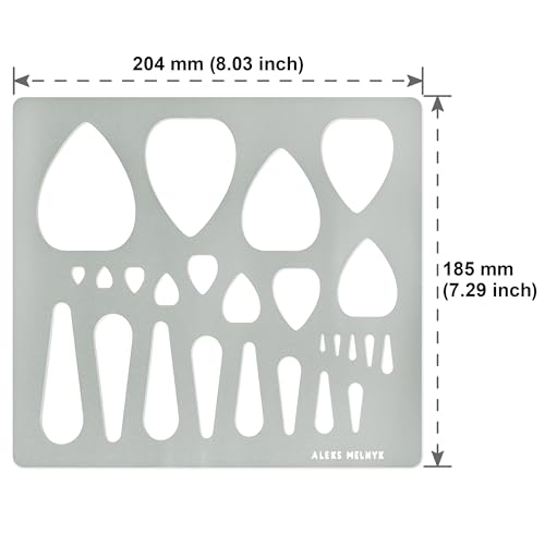 Aleks Melnyk #205 Metal Stencil for Jewelry, Shape Earring Teardrops Cutouts Stencil, Lapidary Template for Cabochons, Tear Drop, Jewelry making - WoodArtSupply