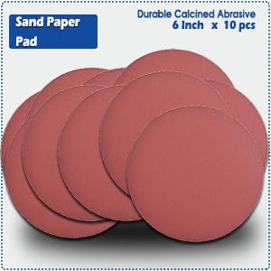 6 Inch Air Random Orbital Sander, Pneumatic Palm Sander tool with 10 Pcs Sandpapers, Air Sanders For Auto Body Work By Bowd BOWD