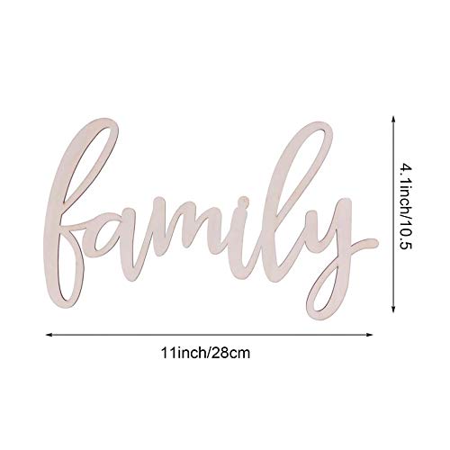 Family Wood Sign Cutout Family Wooden Letter Sign Hanging Decorative DIY Block Words Sign Door for Home Shop Hotel 2Pack Samanter