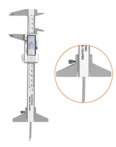 QWORK Caliper Depth Base Carbon Steel T-Bar Attachment for Dial/Digital/Vernier Calipers 4", 6", 8", 12" QWORK