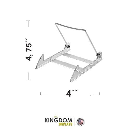 KINGDOM SOLUTIONS KS- 12 Pack Sturdy & Versatile Adjustable Plate Stand 4" x 4.75" - Made in USA Acrylic Easels to Display Plates, Frames, Photos, KINGDOM SOLUTIONS