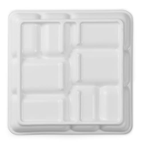 MEEDEN 8-Well Ceramic Artist Paint Palette, Square Porcelain Watercolor Palette, White Ceramic Mixing Tray for Gouache Painting, Oil Painting, MEEDEN