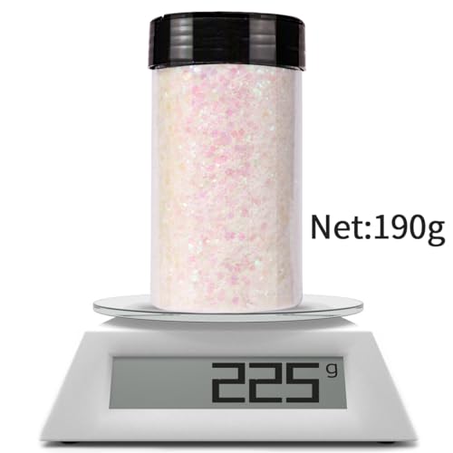ANGXILIN Holographic Chunky Glitter, 190g/6.7oz Chunky and Fine Mixed Craft Glitter, Bulk Laser Sequin Glitter for Face Body Nail Art,Epoxy Resin ANGXILIN