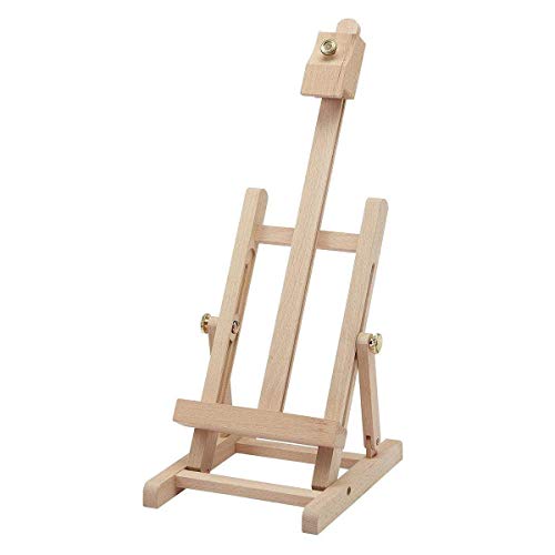 KINGART Artist Acrylic Painting Set with Wooden H-Frame Studio Easel, 12 Vivid Acrylic Paint Colors, 6 Canvas Panels, 4 Brushes, Wood Palette KINGART