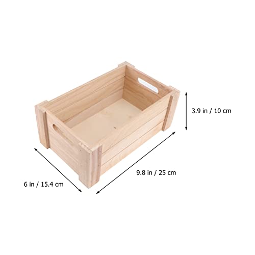 Zerodeko Wooden Storage Bin Wooden Storage Bin Wooden Tabletop Nesting Crates Decorative Mail Holder Box Farmhouse Wood Box for Document Stationery Zerodeko