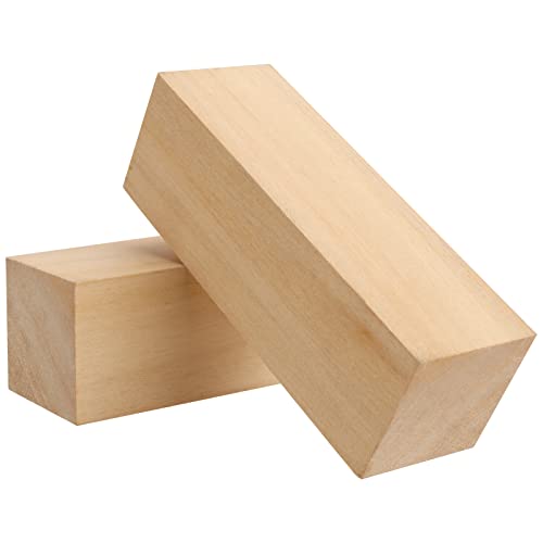 MANCHAP 10 Pack 6 x 2 x 2 Inch Basswood Carving Blocks, Soft Solid Unfinished Wood Whittling Blocks, Basswood Square Wood Blocks for Carving and MANCHAP
