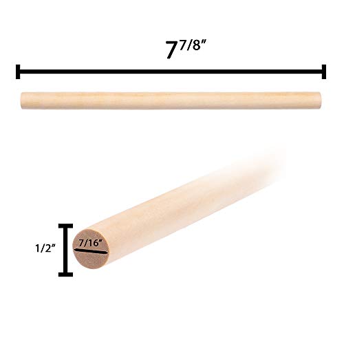 Paracord Planet Wooden Dowel Rods – Unfinished Natural Wood Sticks (2 Pack, 7 7/8 Inch) Paracord Planet