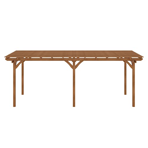 Outsunny 12' x 20' Outdoor Pergola, Wood Gazebo Grape Trellis with Stable Structure for Climbing Plant Support, Garden, Patio, Backyard, Deck Outsunny