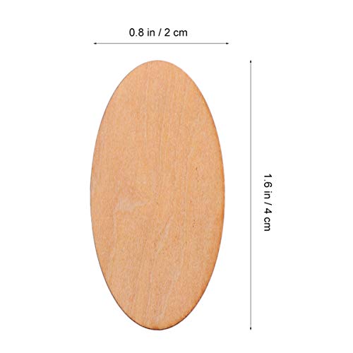 MAGICLULU 60pcs Pieces Oval Wood Trim Unfinished Christmas Wooden Cutout Oval Chips Wooden Slices Ornament Wood Slices Wood Slabs Wooden Craft Shapes MAGICLULU