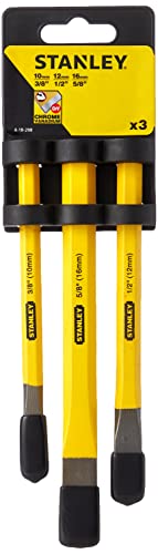 Stanley 4-18-298 Cold Chisel Set, 3 Pieces, Yellow/Black Stanley