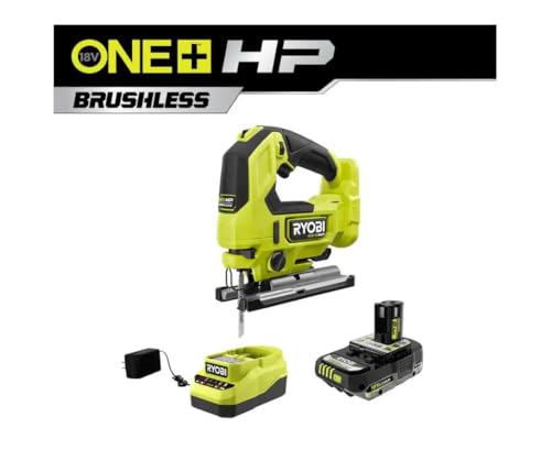 RYOBI HP 18V Brushless Cordless Jigsaw Kit with HIGH PERFORMANCE Battery and Charger RYOBI