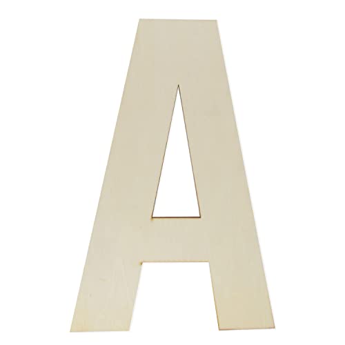 Wooden Letters 12 Inch, Big Wooden Letter A Shapes Cutouts Blank Unfinished Large Wood Alphabet Letters for DIY Crafts Wall Decor Painting Wedding Hongma