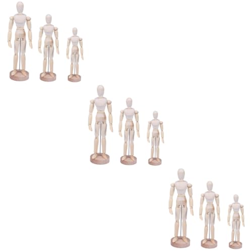 Vaguelly 9 Pcs 3D Desktop Wooden Art Supplies Vaguelly