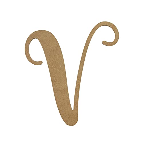 8" Wooden Letter V Unfinished, Starfish Font, Craft Cutout 1-8" Thick Wooden Craft Cutouts