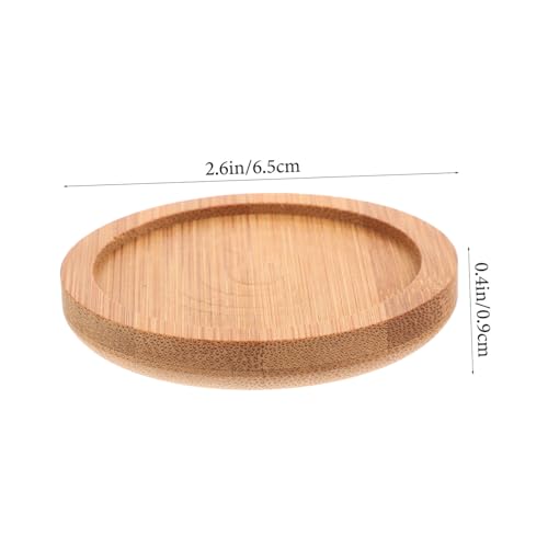 Zerodeko 6pcs Bamboo Coasters Teacup Coasters Blank Coasters Wooden Coasters for Drinks Table Top Tripod Beer Saucers Hot Drinks Pads Round Cup Mat Zerodeko