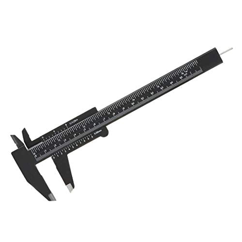uxcell Vernier Caliper 150mm 6 Inch Metric Mini Double Scale Plastic Ruler Measuring Tool Black uxcell