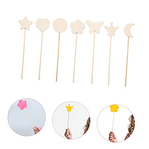 DECHOUS 14pcs Handmade Wand Unfinished Fairy Wand Party Streamers Unpainted Fairy Stick Wands for Girls Bulk Craft Supplies Bulk Gifts for Wand Kit DECHOUS