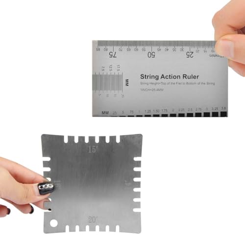 TIMESETL 14Pcs Guitar Luthier Tools Set Including Understring Guitar Radius Gauge, String Action Ruler Gauge, Guitar Notched Radius Gauges Guitar Set TIMESETL