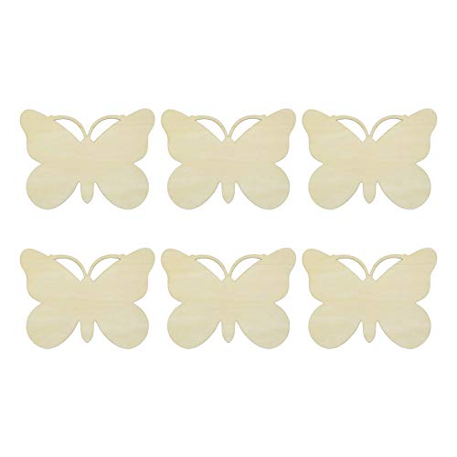 Blank Butterfly Wood Slices, Unfinished Wood Cutout,DIY Craft Ornaments Craft 6pcs Samanter