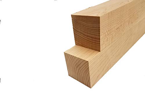 Hard Maple Lumber Turning Squares - 3" x 3" x 18" (2 Pcs) Barrington Hardwoods