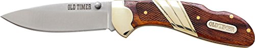Old Timer 31OT Medium Lockback 6.5in High Carbon S.S. Folding Pocket Knife with 2.9in Drop Point Blade and Wood Handle for Hunting, Whittling, Old Timer