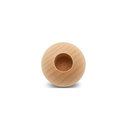 Wood Dowel Caps 1-1/4 inch Diameter with 1/2 inch Hole, Pack of 10 Unfinished Dowel Rod Caps for 1/2 inch Dowel Rods, for Crafts and DIYers, by Woodpeckers
