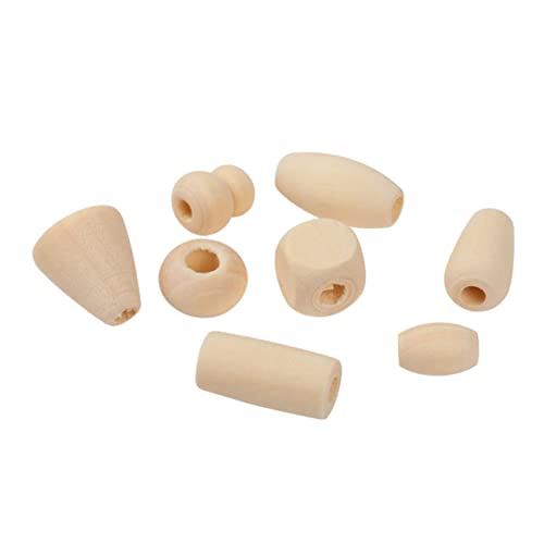 KALLORY 300 Pcs Wooden Beading Material Wooden DIY Beads Circle Beads Beads Wooden Hair Beads Unfinished Wooden Beads Bulk Jewelry DIY Wood Beads KALLORY