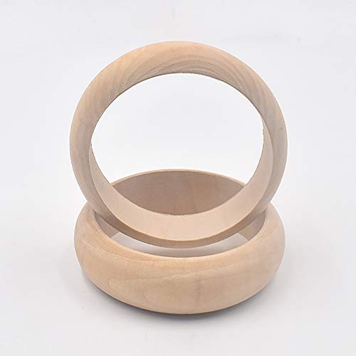 ccHuDE 4 Pcs Blank Unfinished Wood Bangle Bracelets Natural Wooden Rings Wood Circles for Crafts Jewelry DIY 25mm ccHuDE