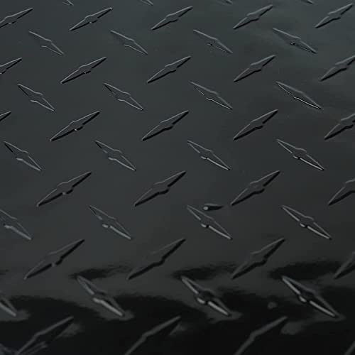 PRFFWK Truck Bed Tool Box Trailer Storage Tool Box Black Aluminum Heavy Duty Pick Up Truck Bed RV Toolbox Diamond Plate with Lock & Keys PRFFWK