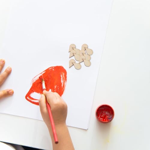 BESTOYARD 50 Pack Nativity Decor Wooden Teardrop Shape Wood Piece Woodsy Decor Wood Teardrop Blanks DIY Craft Wood Embellishments Ornaments Water BESTOYARD